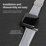 Apple Watch (38/40/SE/41/42mm) DUX DUCIS Kunstlæderrem - Grå