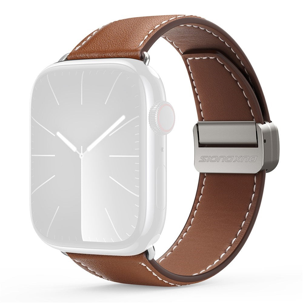 Apple Watch (42/44/SE/45/46/49mm) DUX DUCIS Kunstlæderrem - Brun