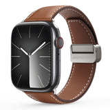 Apple Watch (42/44/SE/45/46/49mm) DUX DUCIS Kunstlæderrem - Brun