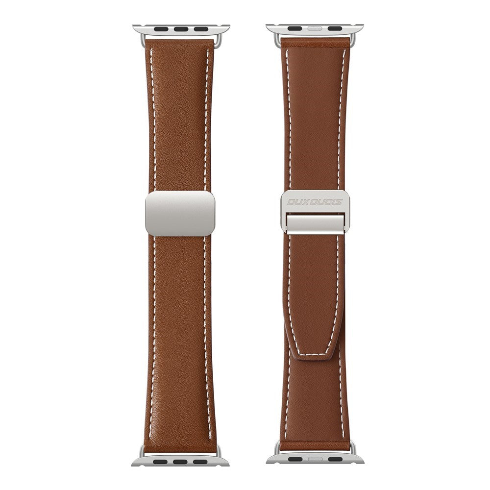 Apple Watch (42/44/SE/45/46/49mm) DUX DUCIS Kunstlæderrem - Brun