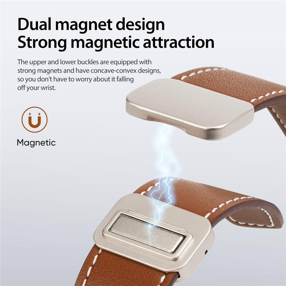 Apple Watch (42/44/SE/45/46/49mm) DUX DUCIS Kunstlæderrem - Brun
