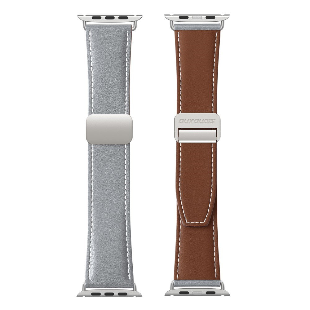 Apple Watch (42/44/SE/45/46/49mm) DUX DUCIS Kunstlæderrem - Grå