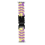 Apple Watch (38/40/SE/41/42mm) EIDERWOOD Tofarvet Flettet Nylon Urrem - Gul / Lilla