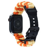 Apple Watch (38/40/SE/41/42mm) EIDERWOOD Tofarvet Flettet Nylon Urrem - Orange / Gul