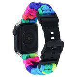 Apple Watch (38/40/SE/41/42mm) EIDERWOOD Tofarvet Flettet Nylon Urrem - Multi