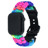Apple Watch (38/40/SE/41/42mm) EIDERWOOD Tofarvet Flettet Nylon Urrem - Multi
