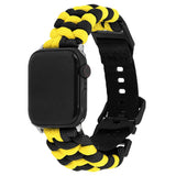 Apple Watch (38/40/SE/41/42mm) EIDERWOOD Tofarvet Flettet Nylon Urrem - Gul / Sort