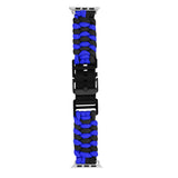 Apple Watch (42/44/SE/45/46/49mm) EIDERWOOD Tofarvet Flettet Nylon Urrem - Blå / Sort