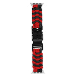 Apple Watch (42/44/SE/45/46/49mm) EIDERWOOD Tofarvet Flettet Nylon Urrem - Rød / Sort