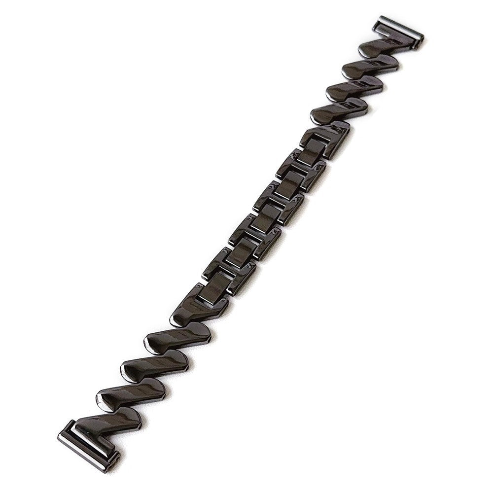 Universell 20 mm smartklokkerem - Bølget metall - Svart