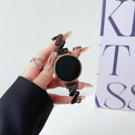 Universell 20 mm smartklokkerem - Bølget metall - Svart