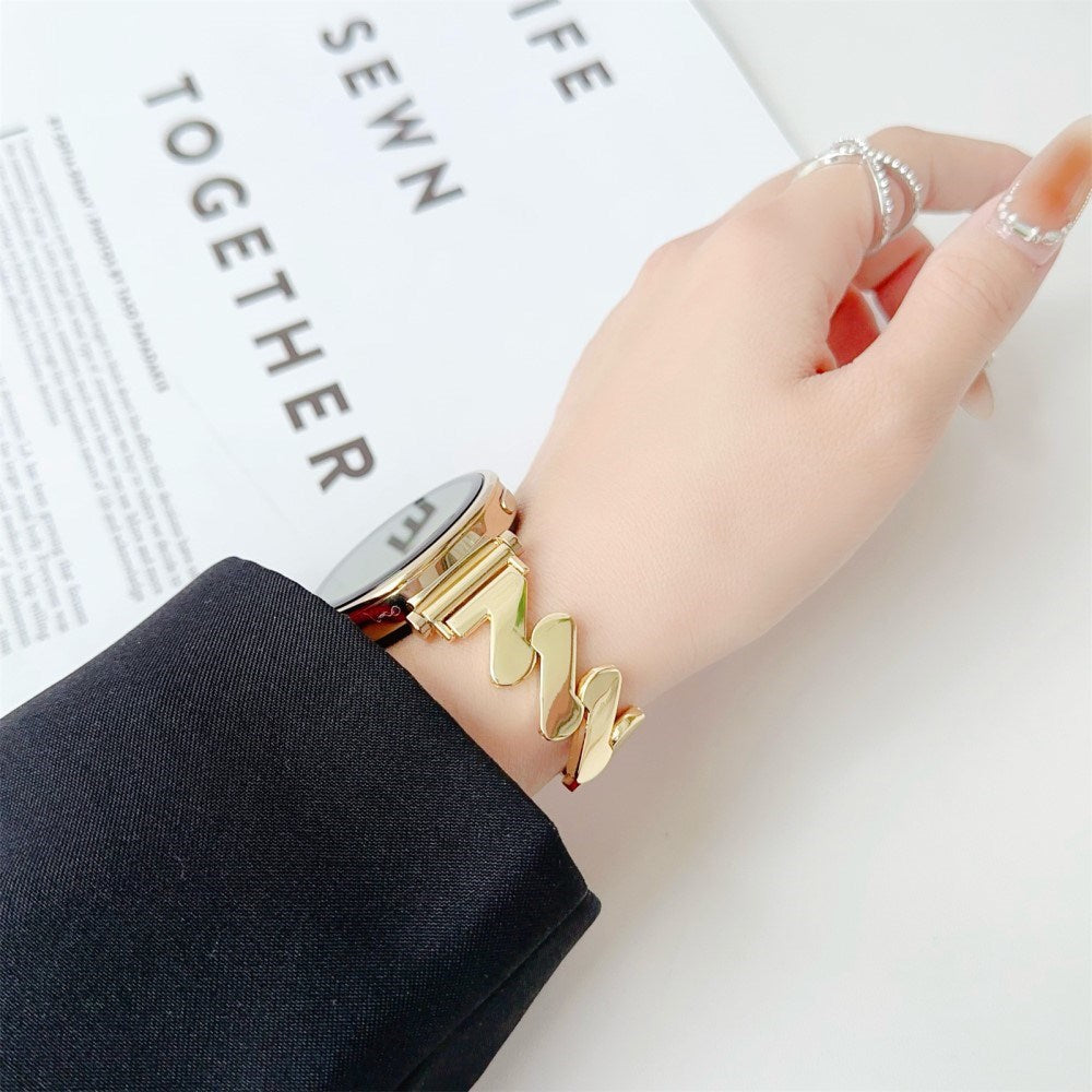 Universell 20 mm smartklokkerem - Bølget metall - Svart