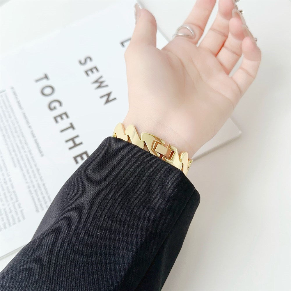 Universell 20 mm smartklokkerem - Bølget metall - Svart