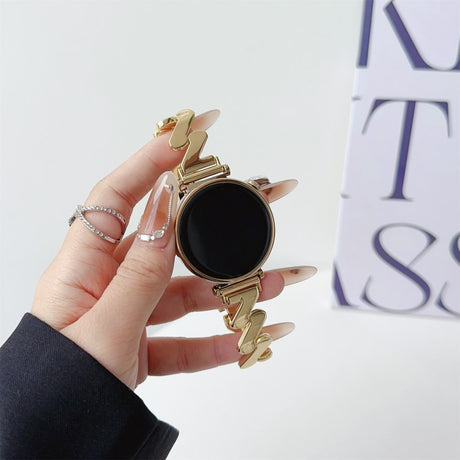 Universell 22 mm smartklokkerem - Bølget metall - gull