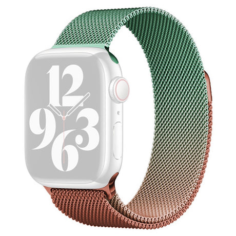 Apple Watch (38/40/SE/41/42 mm) Gradient magnetisk stropp i rustfritt stål - oransje / grønn