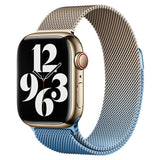 Apple Watch (38/40/SE/41/42 mm) Gradient magnetisk stropp i rustfritt stål - gull / blå