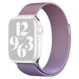 Apple Watch (38/40/SE/41/42 mm) Gradient magnetisk stropp i rustfritt stål - rosa / lilla