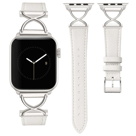 Apple Watch (38/40/SE/41/42 mm) nøytral kunstskinnrem - hvit