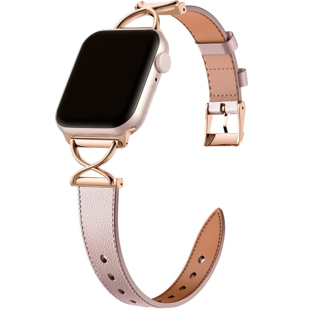 Apple Watch (38/40/SE/41/42 mm) nøytral kunstskinnrem - rosa