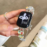 Apple Watch (38/40/SE/41/42 mm) stropp med diamantdekorasjon - multi / glidende