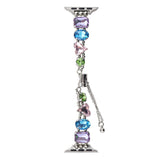 Apple Watch (38/40/SE/41/42 mm) stropp med diamantdekor - regnbue / glidende