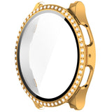 Samsung Galaxy Watch 7 (40mm) Hårdt Plastik Cover m. Indbygget Skærmbeskyttelse - Guld & Rhinsten