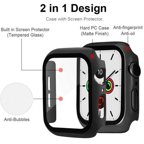 Apple Watch 10 (42 mm) etui i hardplast m. Innebygd skjermbeskytter - blå