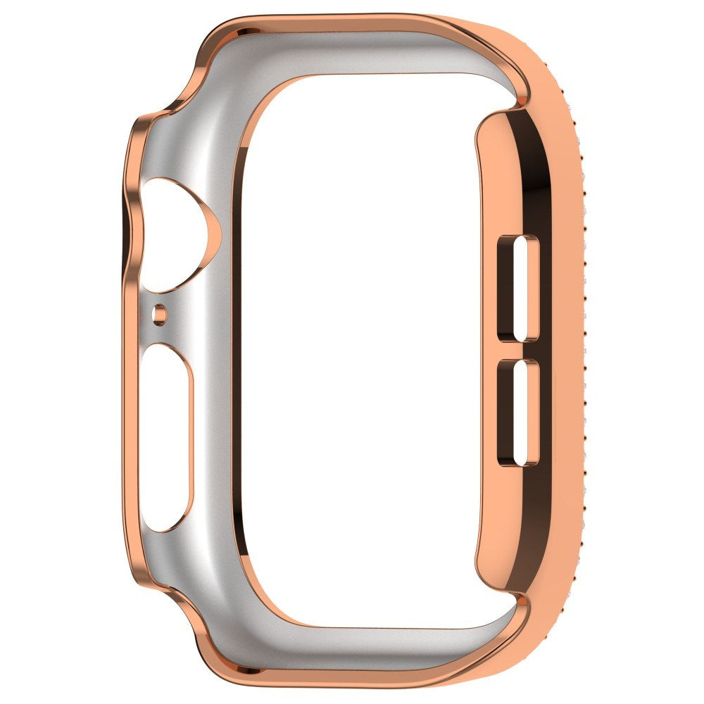 Apple Watch 10 (42 mm) deksel av hardplast m. Rhinestone - Rose Gold / Rhinestone