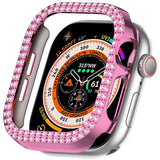 Apple Watch 10 (42 mm) deksel av hardplast m. Rhinestone - Rosa / Rhinestone