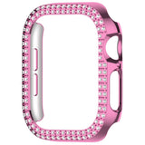 Apple Watch 10 (42 mm) deksel av hardplast m. Rhinestone - Rosa / Rhinestone
