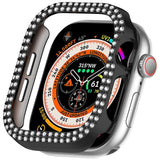 Apple Watch 10 (42 mm) deksel av hardplast m. Rhinestone - Svart / Rhinestone
