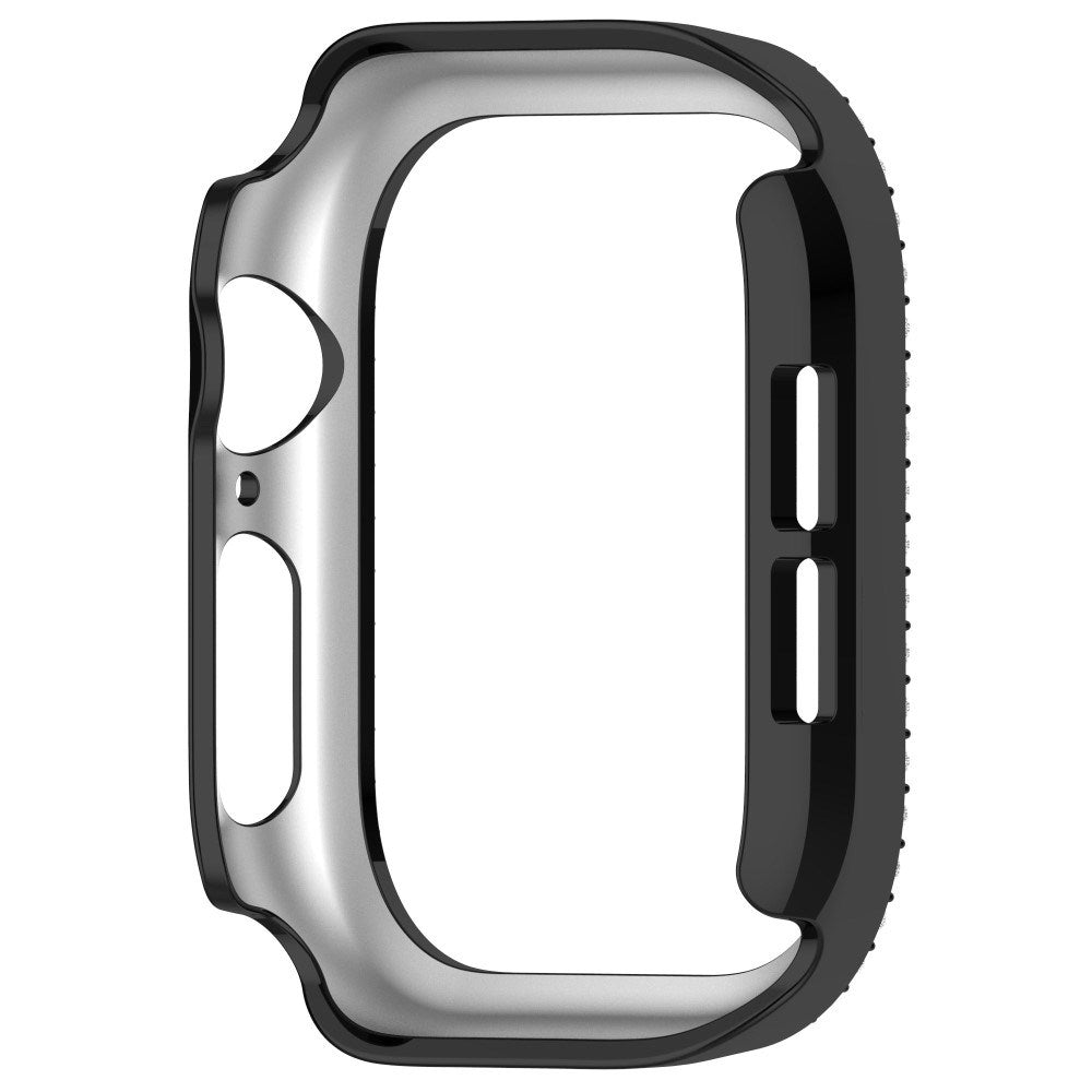 Apple Watch 10 (42 mm) deksel av hardplast m. Rhinestone - Svart / Rhinestone