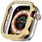 Apple Watch 10 (42 mm) deksel av hardplast m. Rhinestone - Gull / Rhinestone