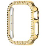 Apple Watch 10 (42 mm) deksel av hardplast m. Rhinestone - Gull / Rhinestone