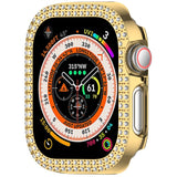 Apple Watch 10 (42 mm) deksel av hardplast m. Rhinestone - Gull / Rhinestone