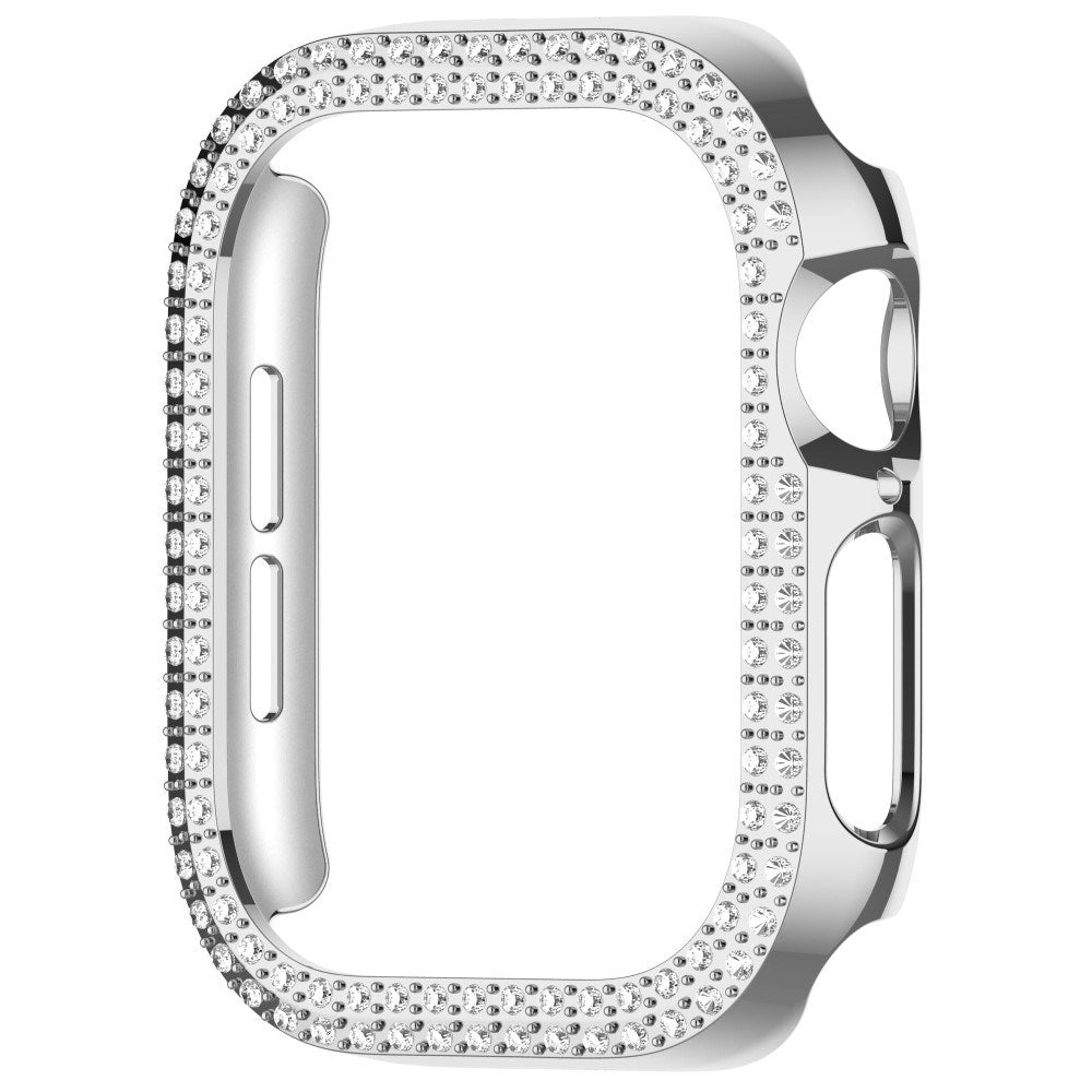 Apple Watch 10 (42 mm) deksel av hardplast m. Rhinestone - Sølv / Rhinestone