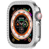 Apple Watch 10 (42 mm) deksel av hardplast m. Rhinestone - Sølv / Rhinestone