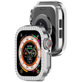 Apple Watch 10 (42 mm) deksel av hardplast m. Rhinestone - Sølv / Rhinestone