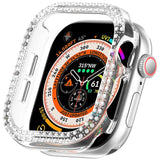 Apple Watch 10 (42 mm) deksel av hardplast m. Rhinestone - Transparent / Rhinestone