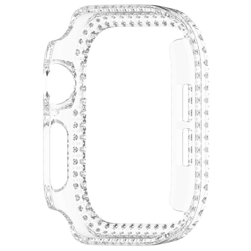 Apple Watch 10 (42 mm) deksel av hardplast m. Rhinestone - Transparent / Rhinestone