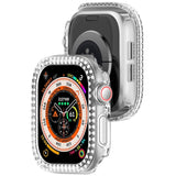 Apple Watch 10 (42 mm) deksel av hardplast m. Rhinestone - Transparent / Rhinestone