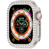Apple Watch 10 (42 mm) deksel av hardplast m. Rhinestone - Grå / Rhinestone