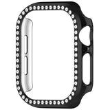 Apple Watch 10 (42 mm) deksel av hardplast m. Rhinestone - Svart / Rhinestone