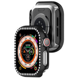 Apple Watch 10 (42 mm) deksel av hardplast m. Rhinestone - Svart / Rhinestone
