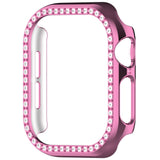 Apple Watch 10 (42 mm) deksel av hardplast m. Rhinestone - Rosa / Rhinestone