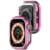 Apple Watch 10 (42 mm) deksel av hardplast m. Rhinestone - Rosa / Rhinestone