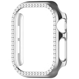 Apple Watch 10 (42 mm) deksel av hardplast m. Rhinestone - Sølv / Rhinestone