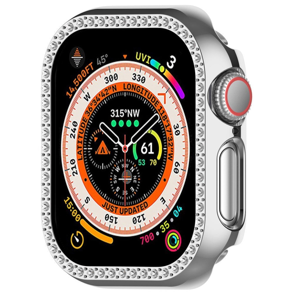 Apple Watch 10 (42 mm) deksel av hardplast m. Rhinestone - Sølv / Rhinestone