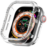 Apple Watch 10 (42 mm) deksel av hardplast m. Rhinestone - Transparent / Rhinestone