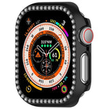 Apple Watch 10 (46 mm) deksel av hardplast m. Rhinestone - Svart / Rhinestone